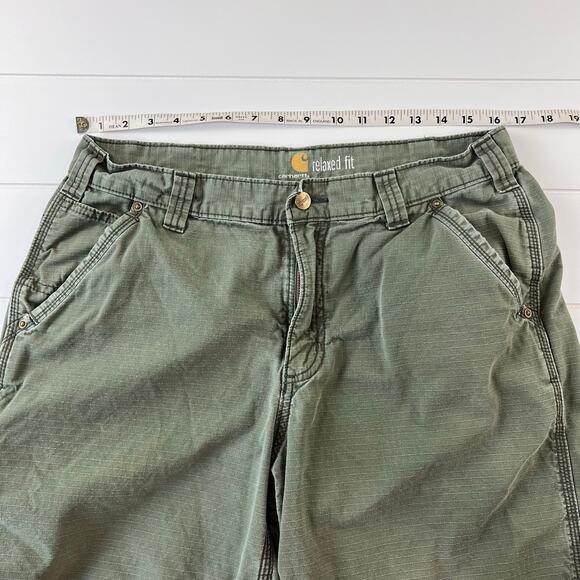 Carhartt Relaxed fit men’s green shorts size 34x10 - Picture 4 of 9